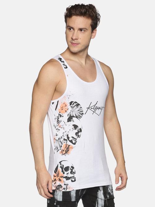 Kultprit Cotton Men Graphic Print Sleeveless T-Shirt