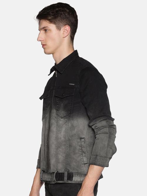 Impackt Men's Full Sleeves Denim Jackets With Ombre Wash