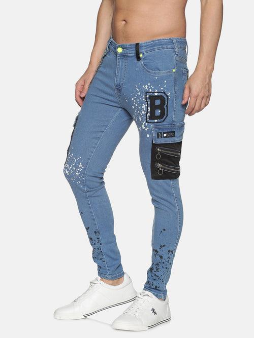 Kultprit Black try cord cargo pocket jeans