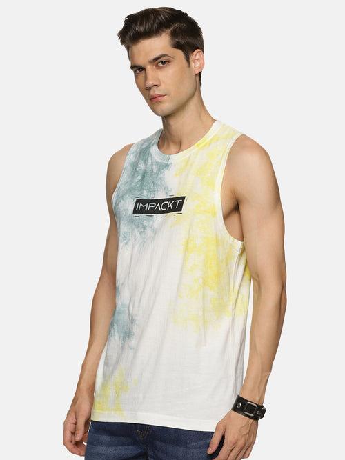 Impackt Men's Regular Tie & Dye Printed Tank