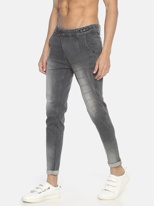 Skinny Denim With Diagonal And Asymmetric Fly