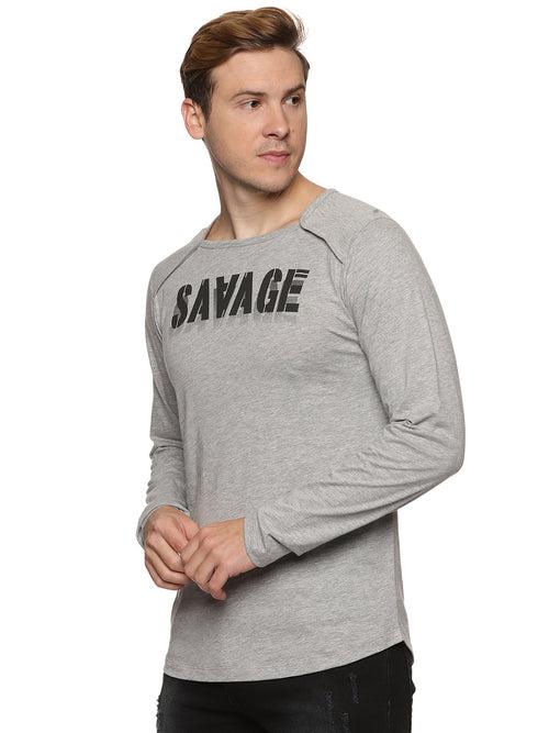 Impackt Men's Front Printed Square Neck T-Shirt