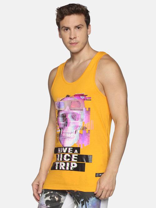 Kultprit Cotton Men Graphic Print Sleeveless T-Shirt