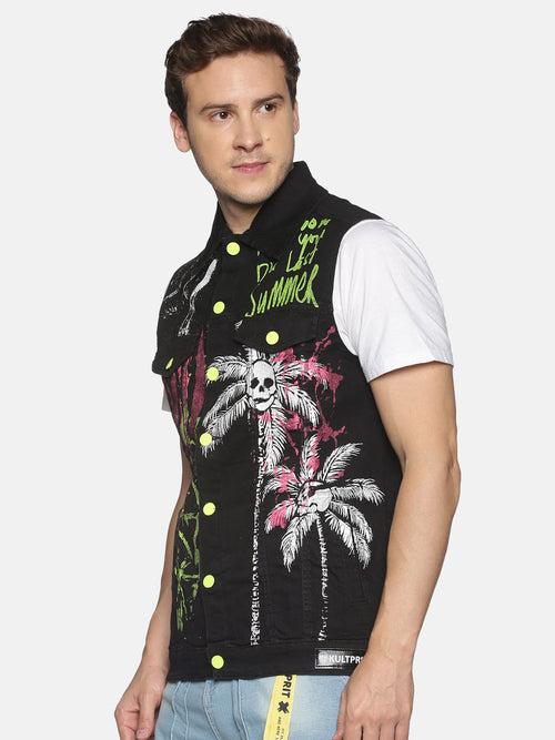 Kultprit Allover print sleeveless jacket