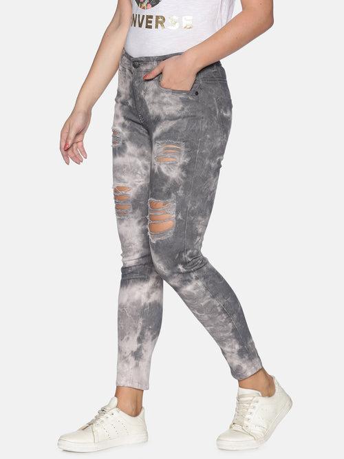 Kultprit Women's Jeans With Tie & Dye Wash