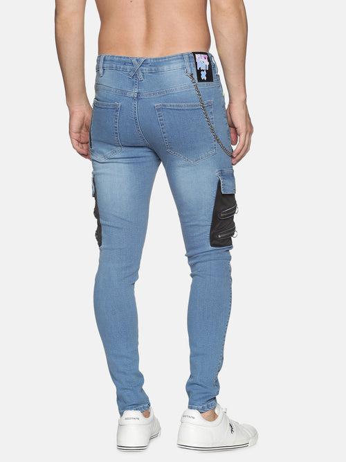 Kultprit Black try cord cargo pocket jeans