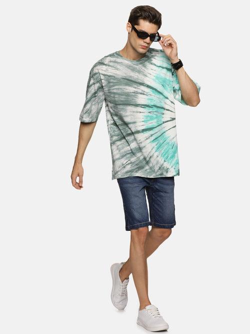 Impackt Men's Oversized Tie & Dye Printed Short Sleeve T-Shirt