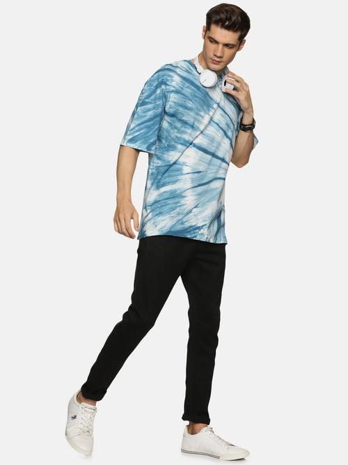 Impackt Men's Oversized Tie & Dye Printed Short Sleeve T-Shirt