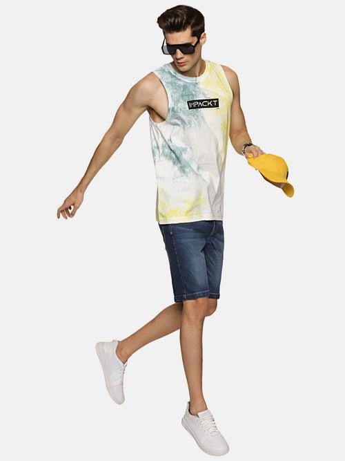 Impackt Men's Regular Tie & Dye Printed Tank