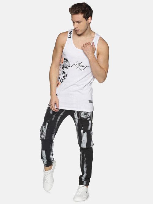 Kultprit Cotton Men Graphic Print Sleeveless T-Shirt