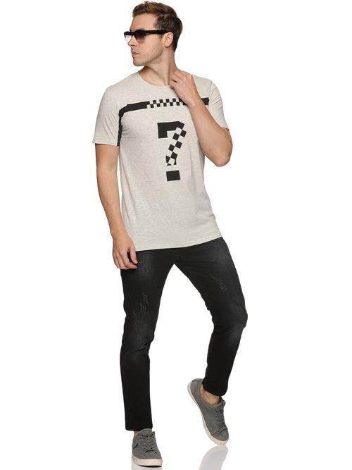 Impackt Men's Front Printed Round Neck T-Shirt