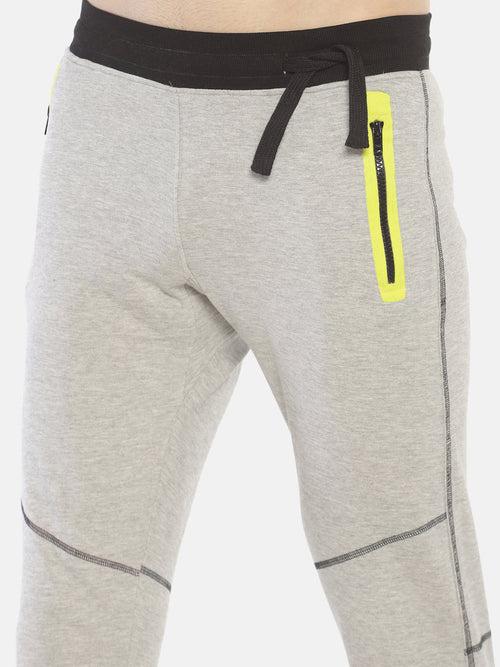 Cut & Sew Slim Fit Joggers With Zipper