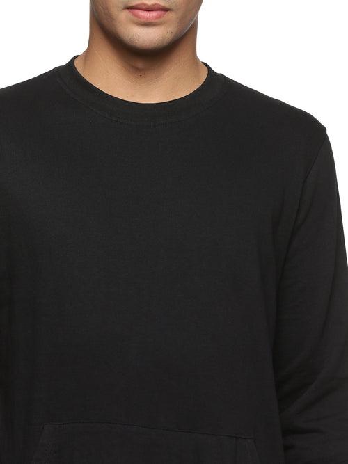 Impackt Men's Full Sleeve Solid Black Sweatshirt