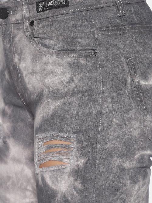 Kultprit Women's Jeans With Tie & Dye Wash