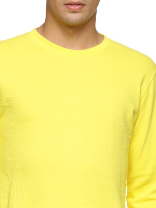 Impackt Men's Full Sleeve Solid Yellow Sweatshirt