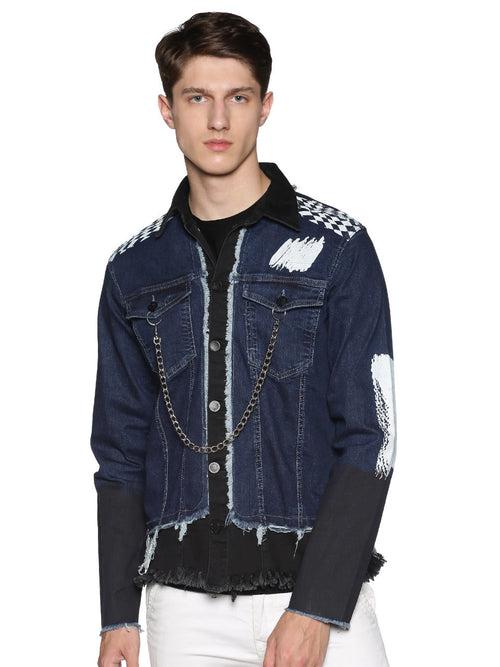 Kultprit Men's Full Sleeves Denim Jackets With Back Print