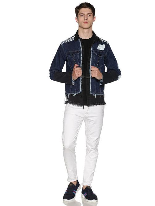 Kultprit Men's Full Sleeves Denim Jackets With Back Print