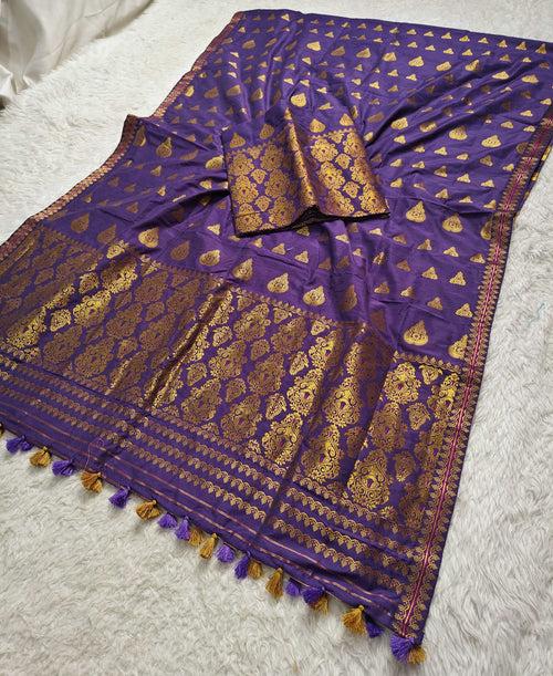 Ready-To-Wear Gold Jari Super Cotton* Mekhela Sador