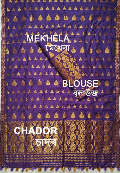 Ready-To-Wear Gold Jari Super Cotton* Mekhela Sador