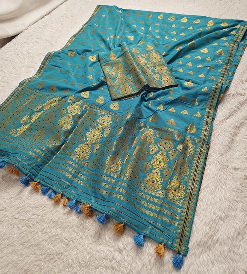 Ready-To-Wear Gold Jari Super Cotton* Mekhela Sador