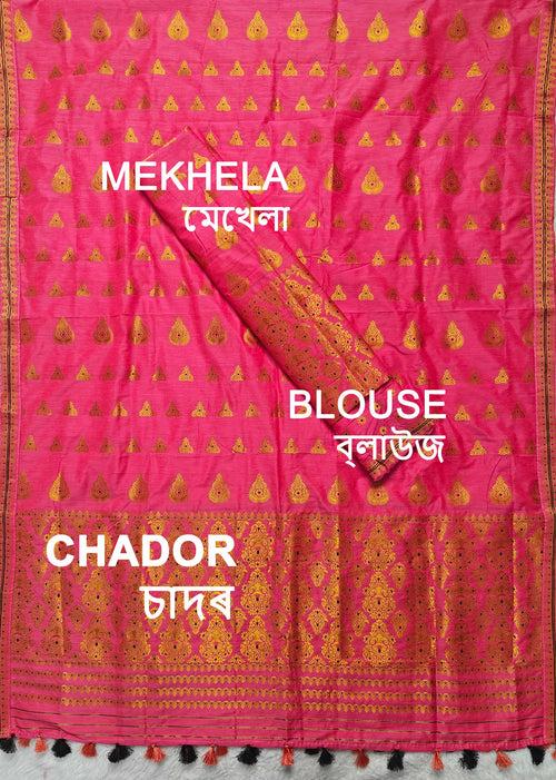 Ready-To-Wear Gold Jari Super Cotton* Mekhela Sador