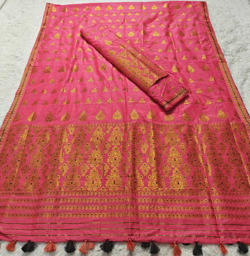 Ready-To-Wear Gold Jari Super Cotton* Mekhela Sador