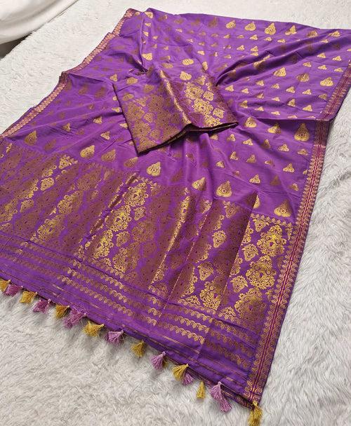 Ready-To-Wear Gold Jari Super Cotton* Mekhela Sador