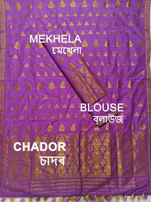 Ready-To-Wear Gold Jari Super Cotton* Mekhela Sador