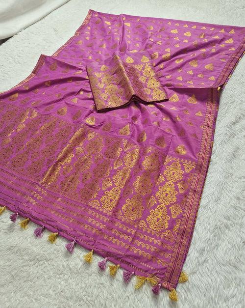 Ready-To-Wear Gold Jari Super Cotton* Mekhela Sador