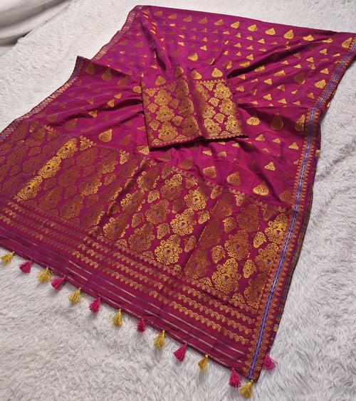 Ready-To-Wear Gold Jari Super Cotton* Mekhela Sador