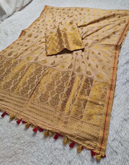 Ready-To-Wear Gold Jari Super Cotton* Mekhela Sador