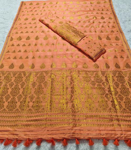 Ready-To-Wear Gold Jari Super Cotton* Mekhela Sador