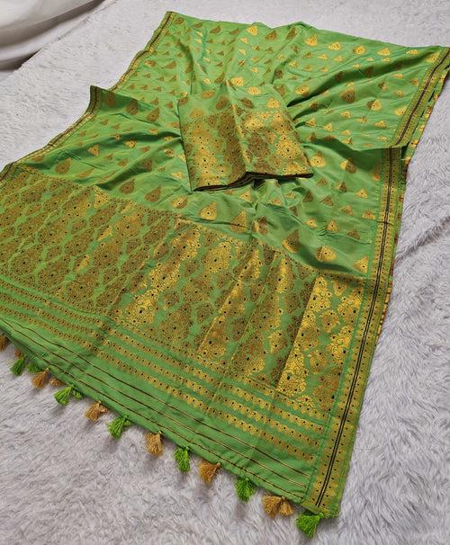 Ready-To-Wear Gold Jari Super Cotton* Mekhela Sador