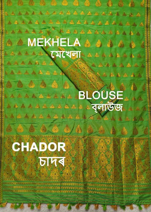 Ready-To-Wear Gold Jari Super Cotton* Mekhela Sador