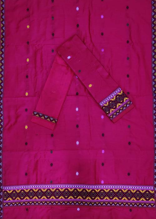 Multi-Colour Dhaga Work Slub Cotton* Mekhela Sador