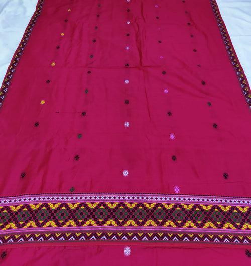 Multi-Colour Dhaga Work Slub Cotton* Mekhela Sador