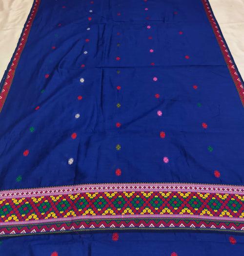 Multi-Colour Dhaga Work Slub Cotton* Mekhela Sador