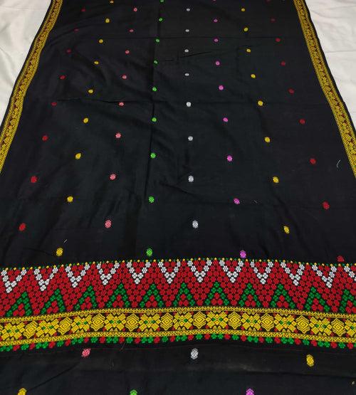 Multi-Colour Dhaga Work Slub Cotton* Mekhela Sador