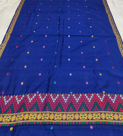 Multi-Colour Dhaga Work Slub Cotton* Mekhela Sador