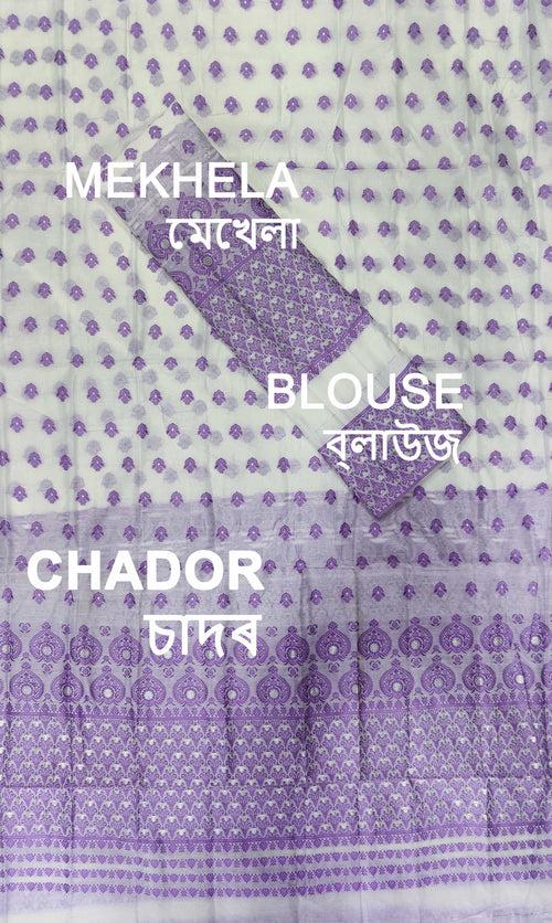 Weaving Dhaga Work AC Cotton* Mekhela Sador - Small Keri Aachal