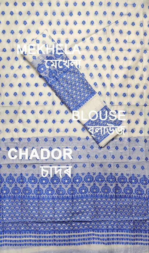 Weaving Dhaga Work AC Cotton* Mekhela Sador - Small Keri Aachal