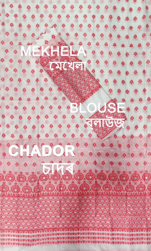 Weaving Dhaga Work AC Cotton* Mekhela Sador - Small Keri Aachal