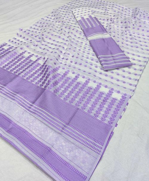 Weaving Dhaga Work AC Cotton* Mekhela Sador - Lata Aachal & Small Buti