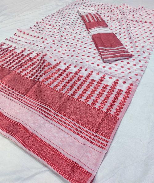 Weaving Dhaga Work AC Cotton* Mekhela Sador - Lata Aachal & Small Buti