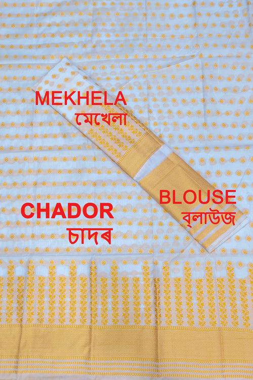 Weaving Dhaga Work AC Cotton* Mekhela Sador - Lata Aachal & Small Buti