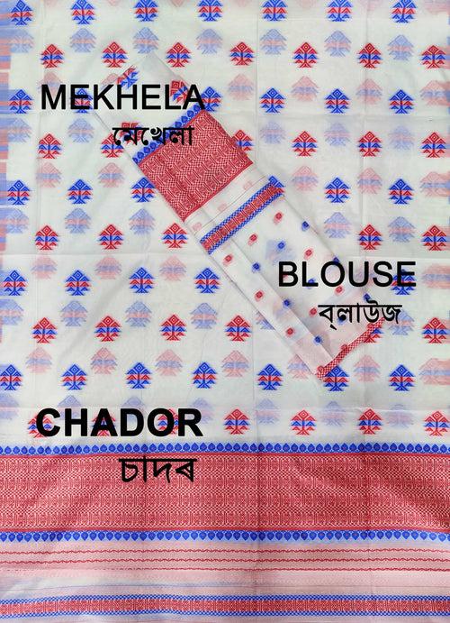 Weaving Two-Dhaga Work AC Cotton* Mekhela Sador