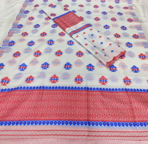 Weaving Two-Dhaga Work AC Cotton* Mekhela Sador