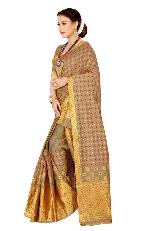 Gold Jari AC Cotton* Mekhela Chador