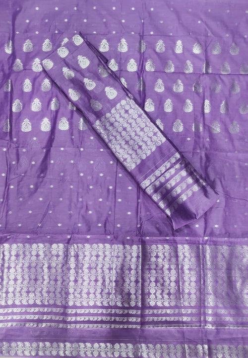 Silver Jari AC Cotton* Mekhela Chador