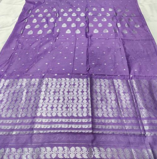 Silver Jari AC Cotton* Mekhela Chador